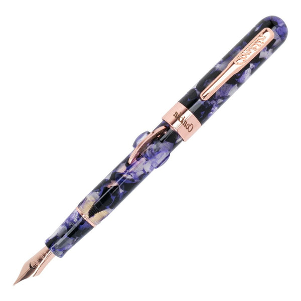 Conklin Mark Twain Crescent Filler Fountain Pen, Purple Fusion & Gold