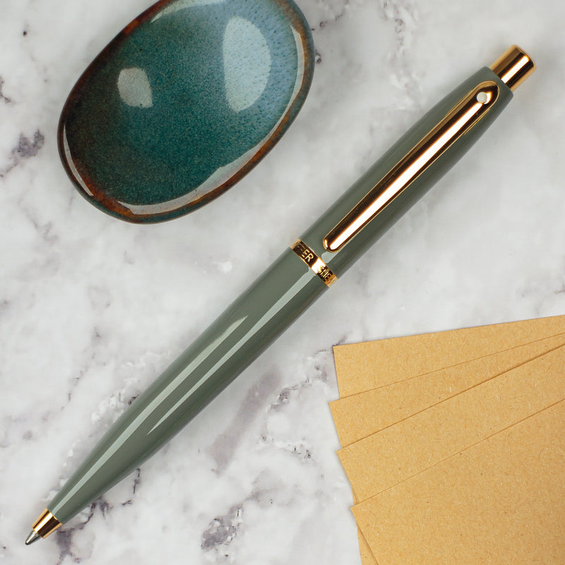 Sheaffer VFM Ballpoint Pen, Light Grey & Gold