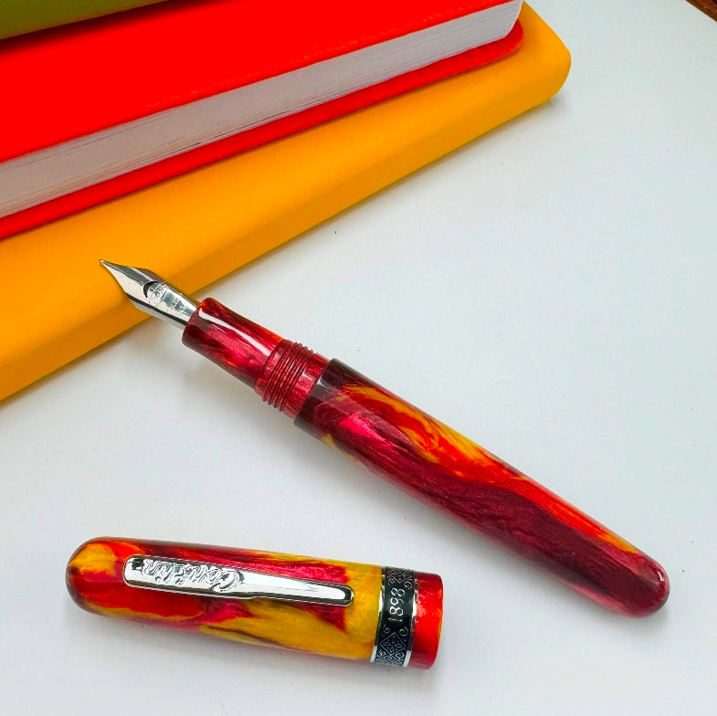 Conklin Misto Exclusive Jonathan Brooks Resin Fountain Pen, Lava Flow (Free OmniFlex Nib)