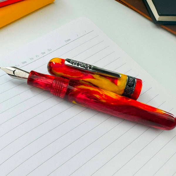 Conklin Misto Exclusive Jonathan Brooks Resin Fountain Pen, Lava Flow (Free OmniFlex Nib)