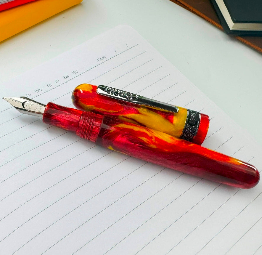 Conklin Misto Exclusive Jonathan Brooks Resin Fountain Pen, Lava Flow (Free OmniFlex Nib)