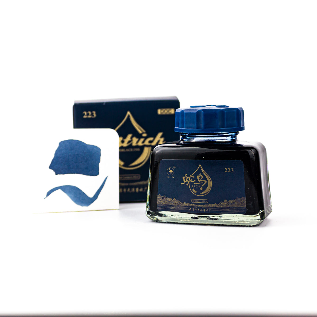 Ostrich Series 2 Fountain Pen Ink Bottle, 48ml, Blue/Black