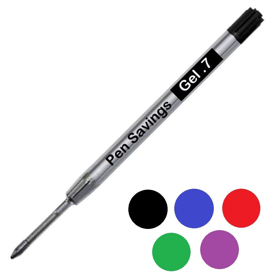 Parker Style Gel Ballpoint Pen Refills, .7mm