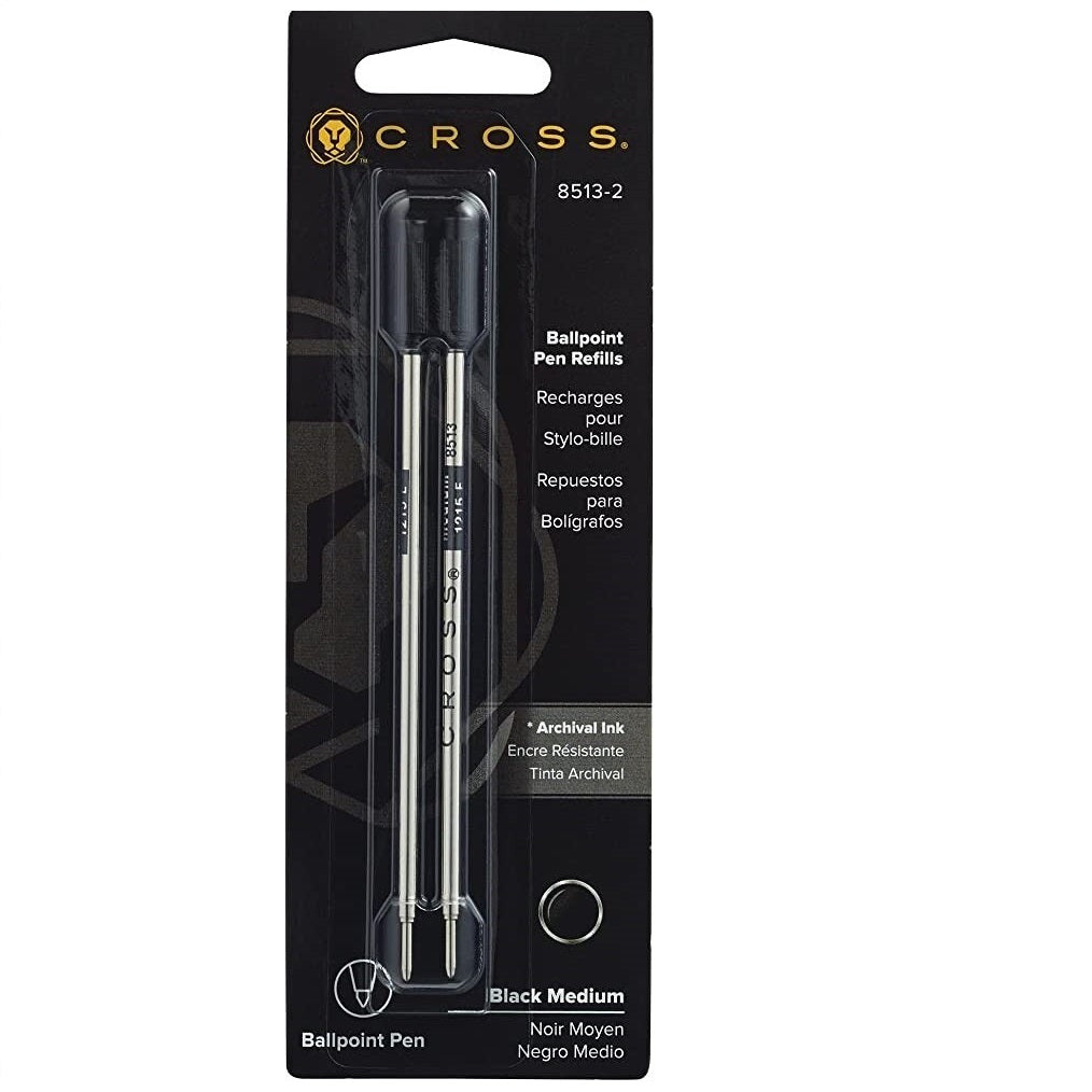 Cross Ballpoint Pen Refills, Black Medium, #8513