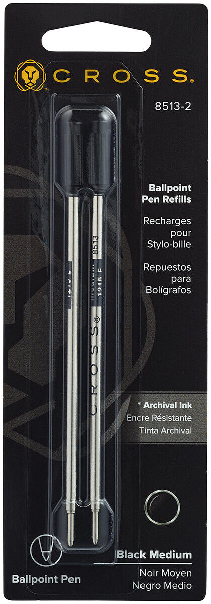 Cross Ballpoint Pen Refills, Black Medium, 