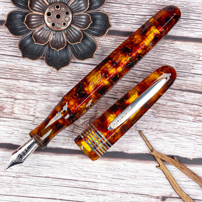 Stipula Limited Edition Facetted Fountain Pen, Wild Honey, 14K Gold Nib