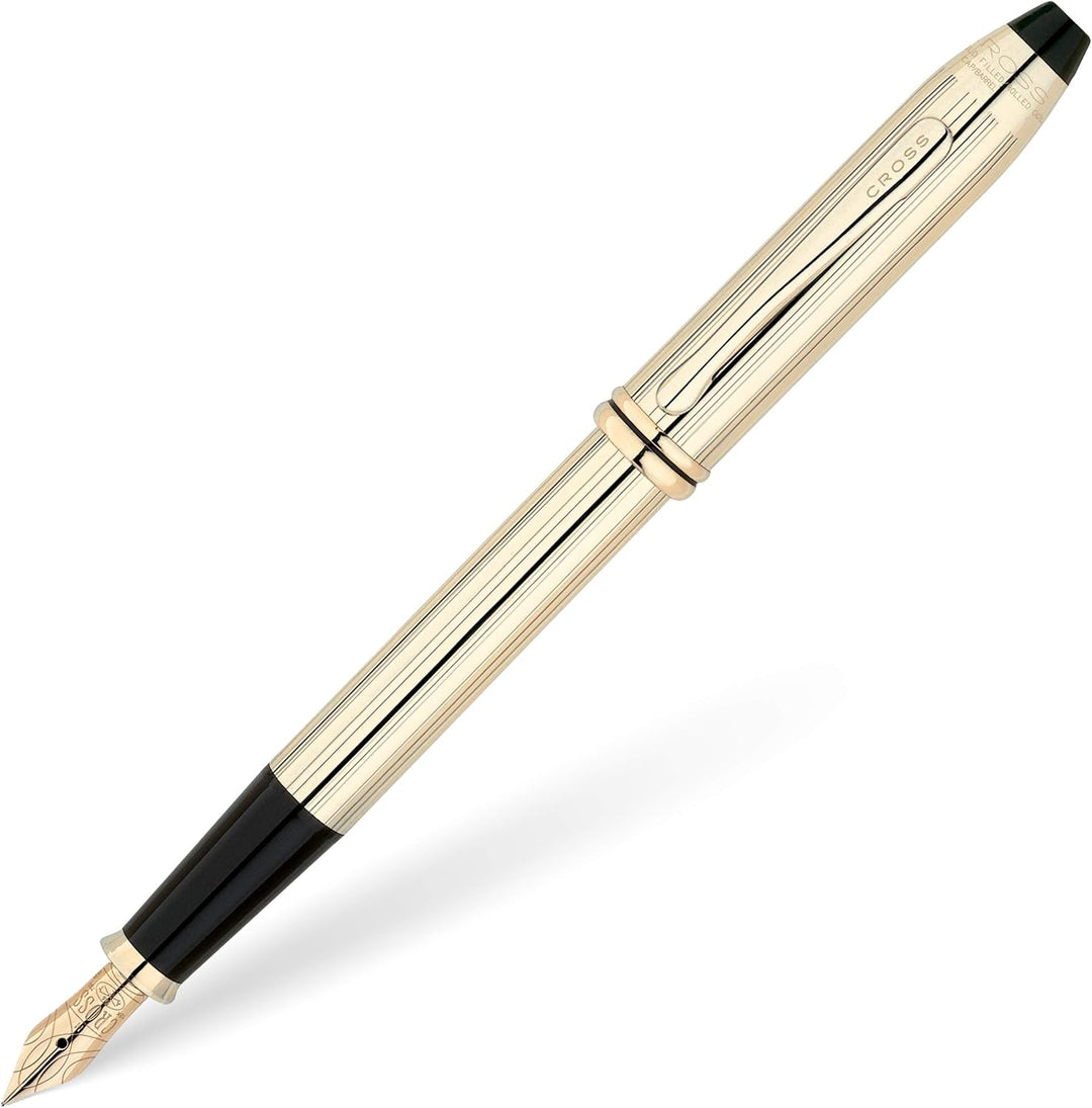 Cross Townsend Fountain Pen, 10k Gold Filled, Medium Nib