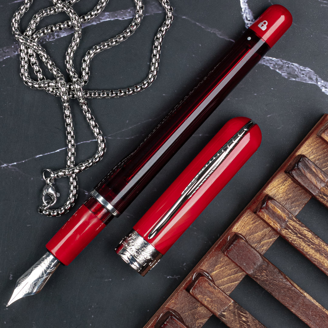 Pineider Avatar Twin Tank Touchdown Fountain Pen, Devil Red