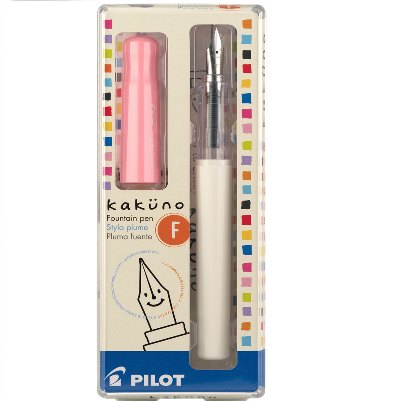 Pilot Kakuno Fountain Pen, Pink & White