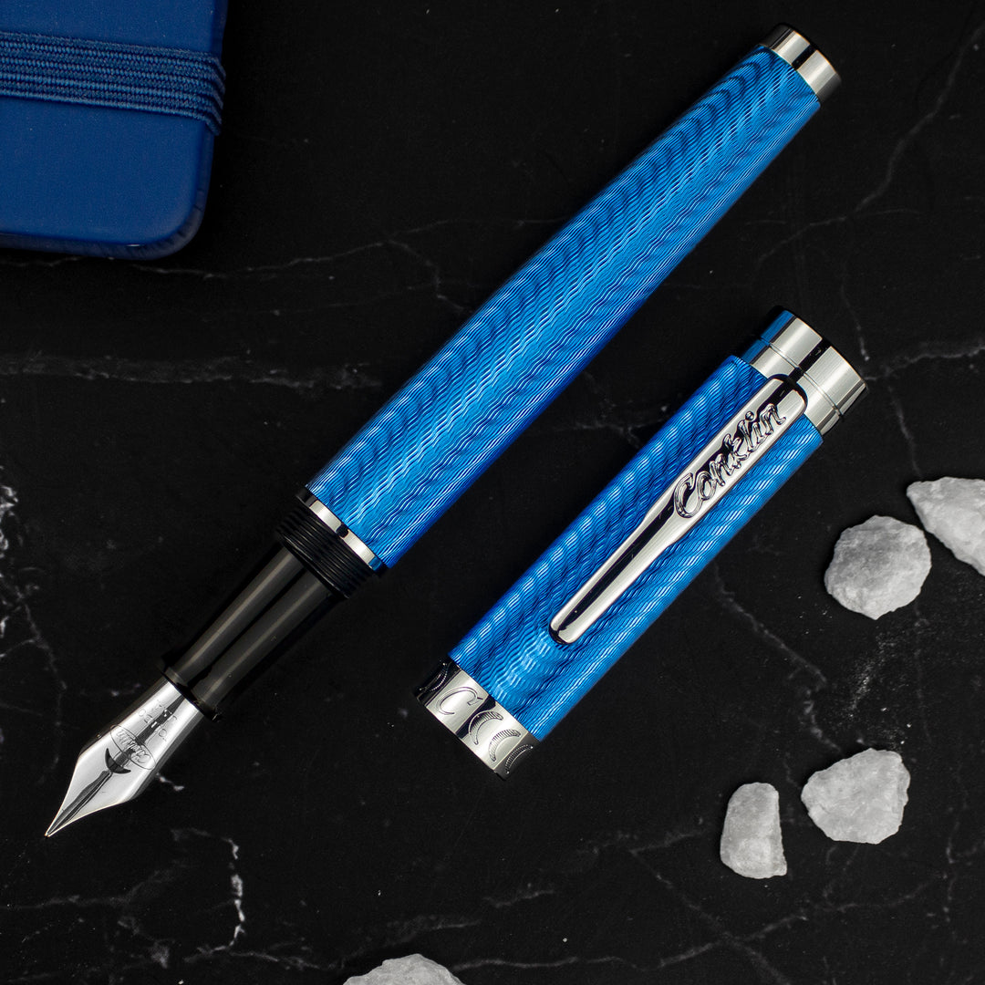 Conklin Herringbone Signature Fountain Pen, Blue