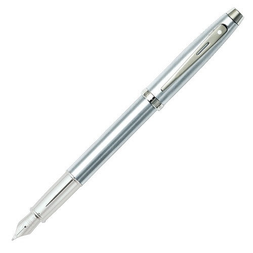 sheaffer-100-fountain-pen-brushed-chrome-pensavings