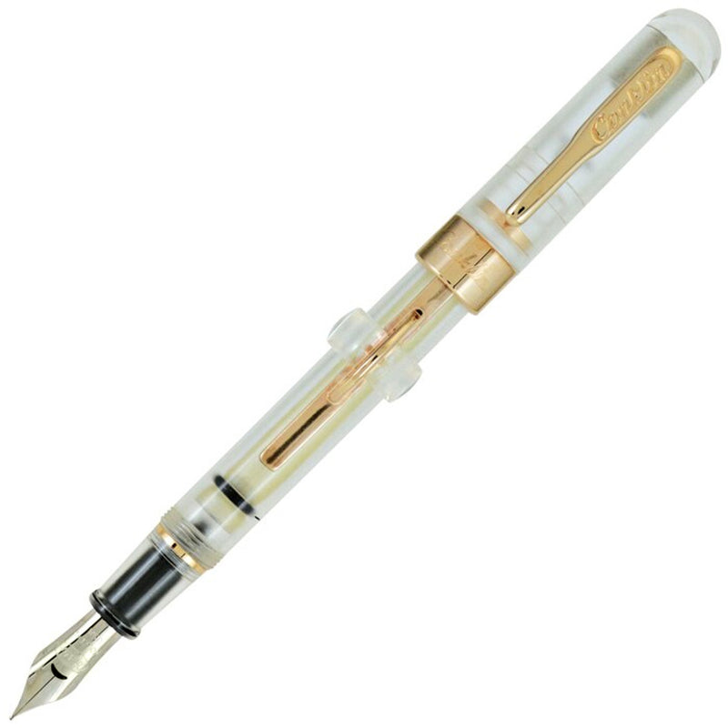 Conklin Limited Edition Mark Twain Crescent Filler Fountain Pen, Clear & Rose Gold
