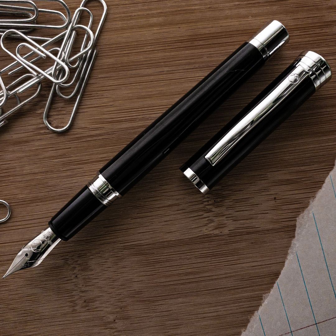 Monteverde Strata Fountain Pen, Black & Chrome