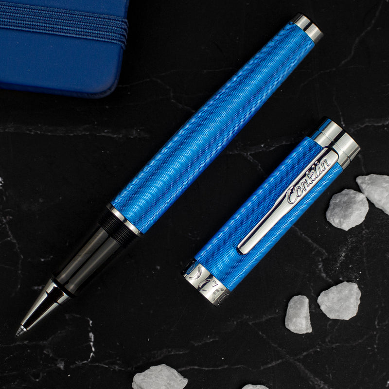 Conklin Herringbone Signature Rollerball Pen, Blue