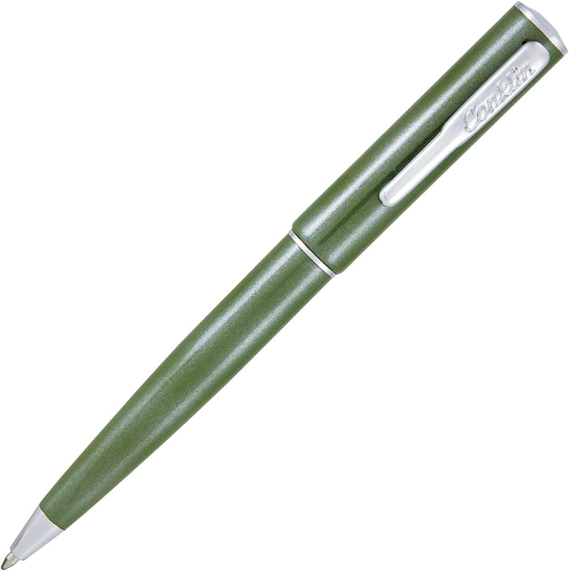 Conklin Coronet Ballpoint Pen, Olive Green & Chrome