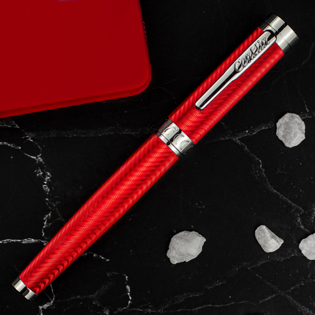 Conklin Herringbone Signature Fountain Pen, Red