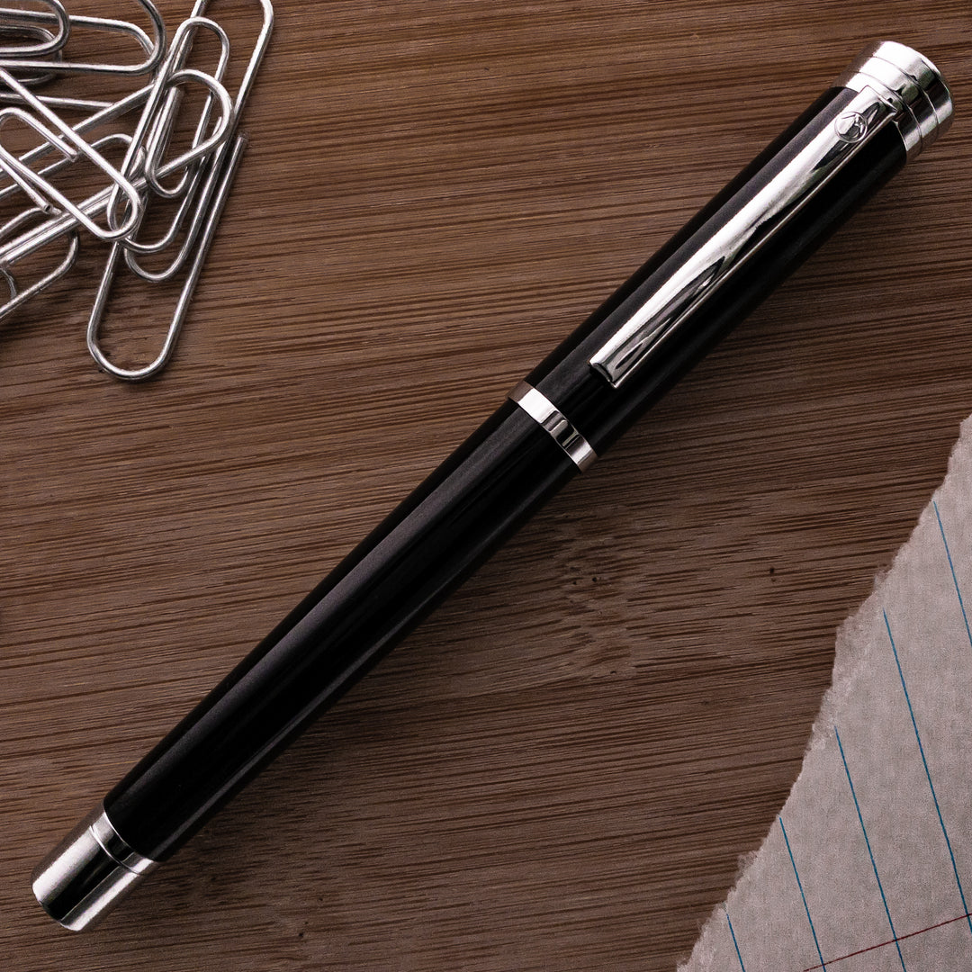 Monteverde Strata Fountain Pen, Black & Chrome