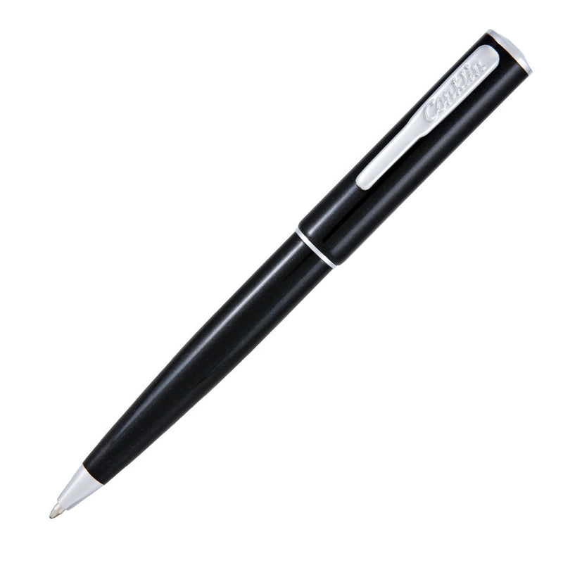 Conklin Coronet Ballpoint Pen, Black & Chrome