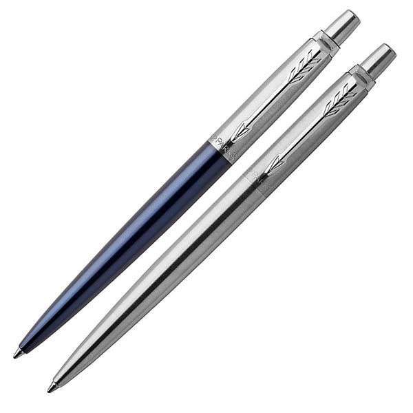Parker Jotter Ballpoint Pen Set, Royal Blue & Stainless Steel, 2 Pack