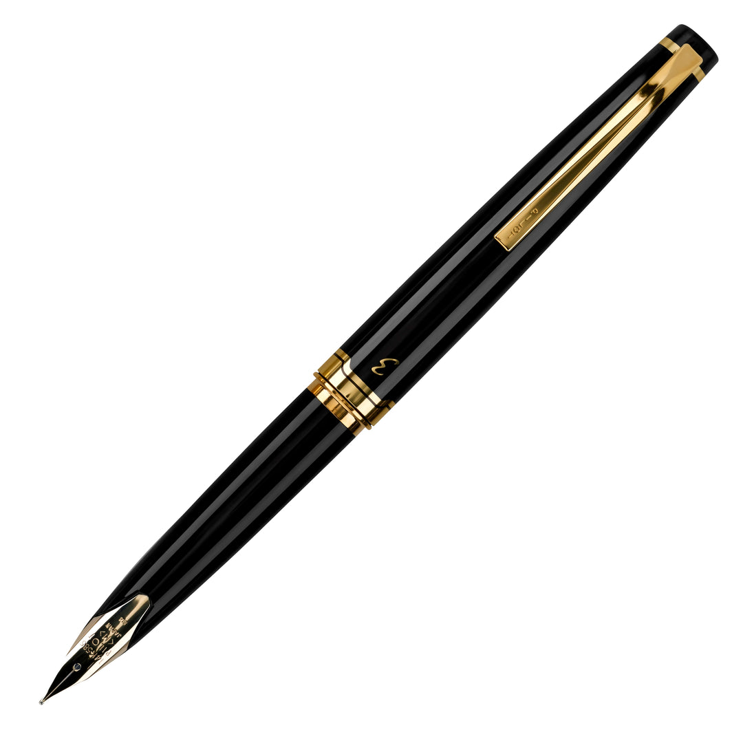 Pilot E95s Fountain Pen, Black Barrel & Gold Accents