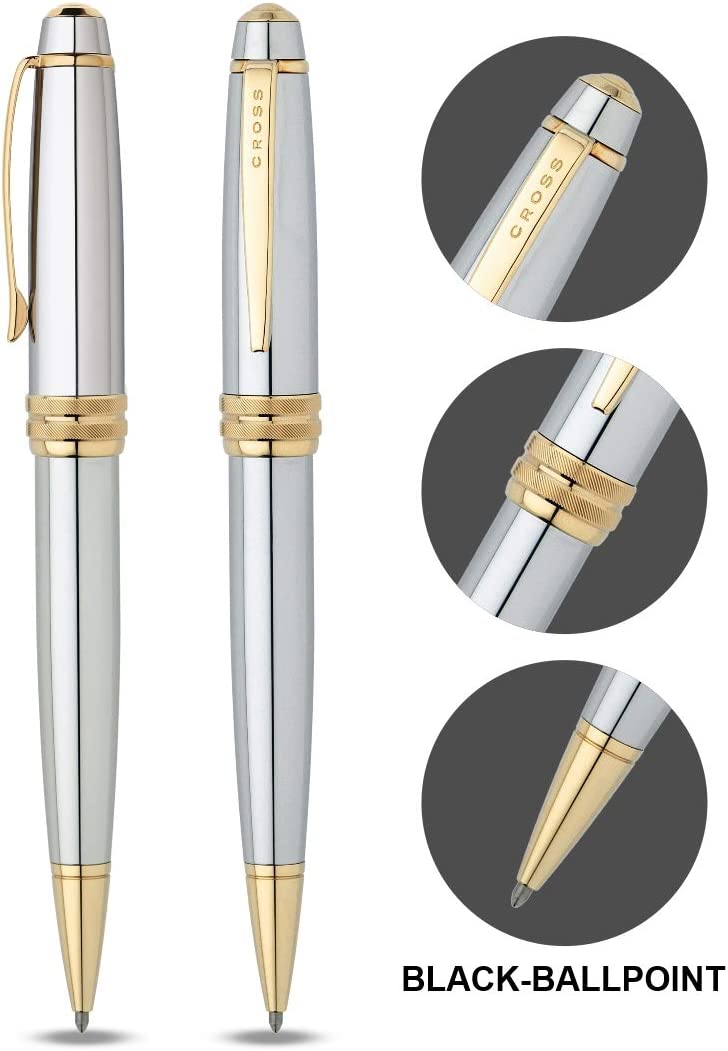 Cross Bailey Ballpoint Pen, Medalist Chrome & Gold