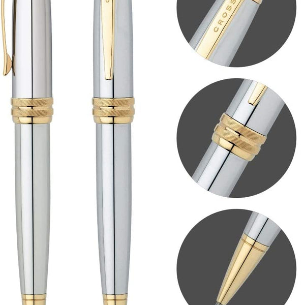 Cross Bailey Ballpoint Pen, Medalist Chrome & Gold