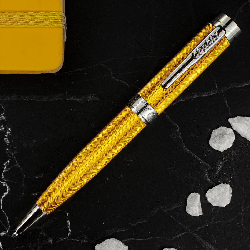 Conklin Herringbone Signature Ballpoint Pen, Yellow