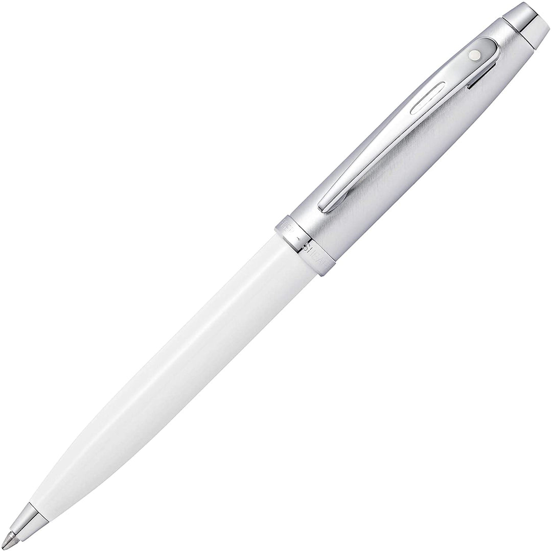 sheaffer-100-ballpoint-pen-white-chrome-pensavings