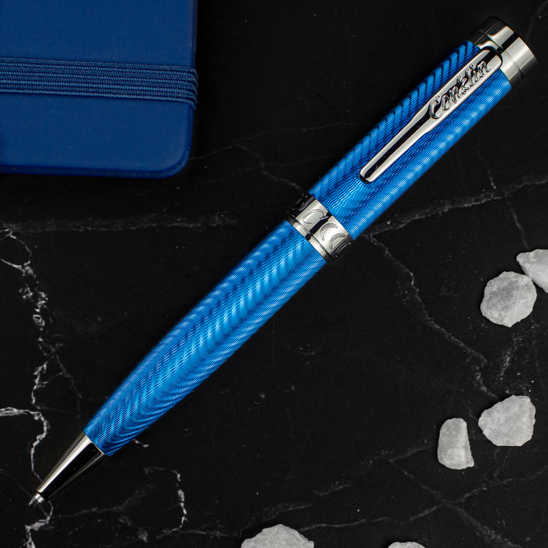 Conklin Herringbone Signature Ballpoint Pen, Blue