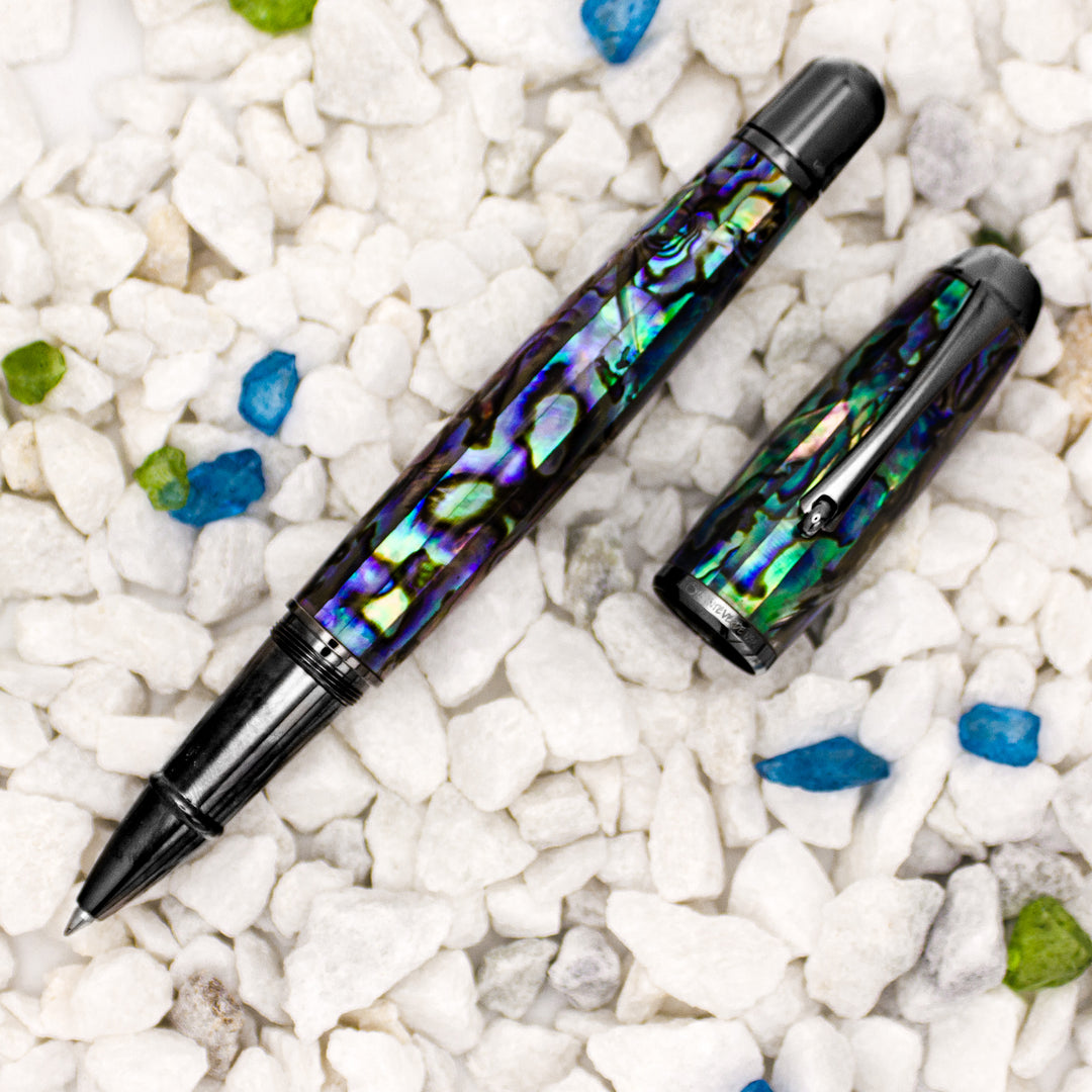 Monteverde Super Mega Limited Edition Abalone Rollerball Pen, Gunmetal Trim