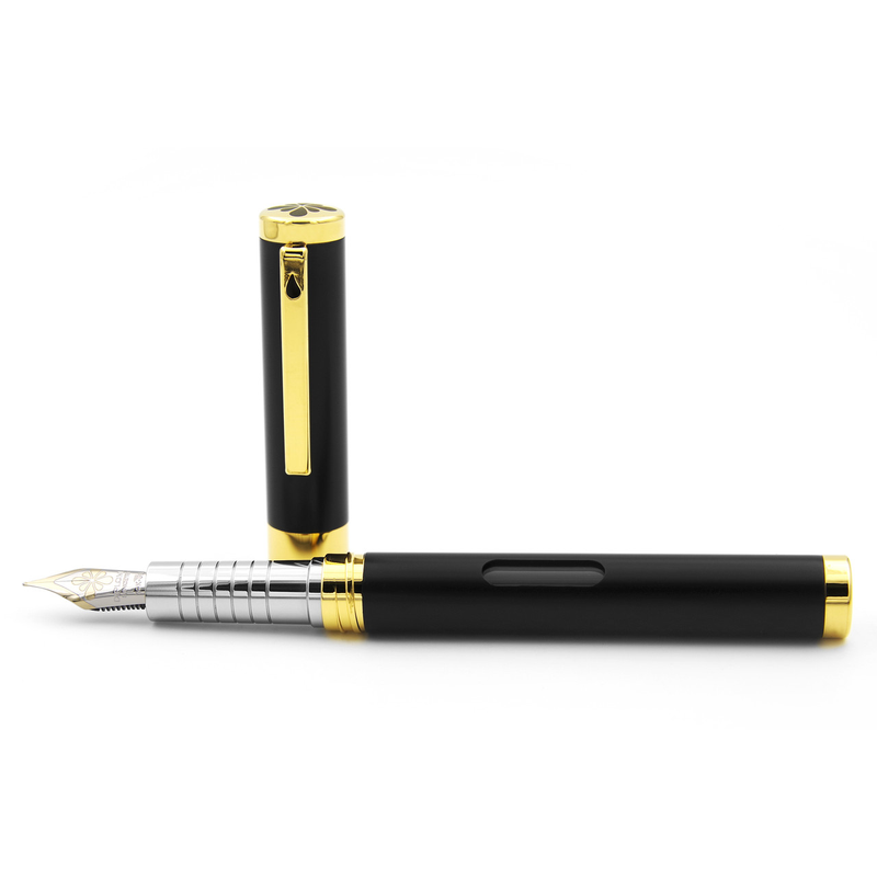 Diplomat Nexus Fountain Pen, Black & Gold, 14k Nib