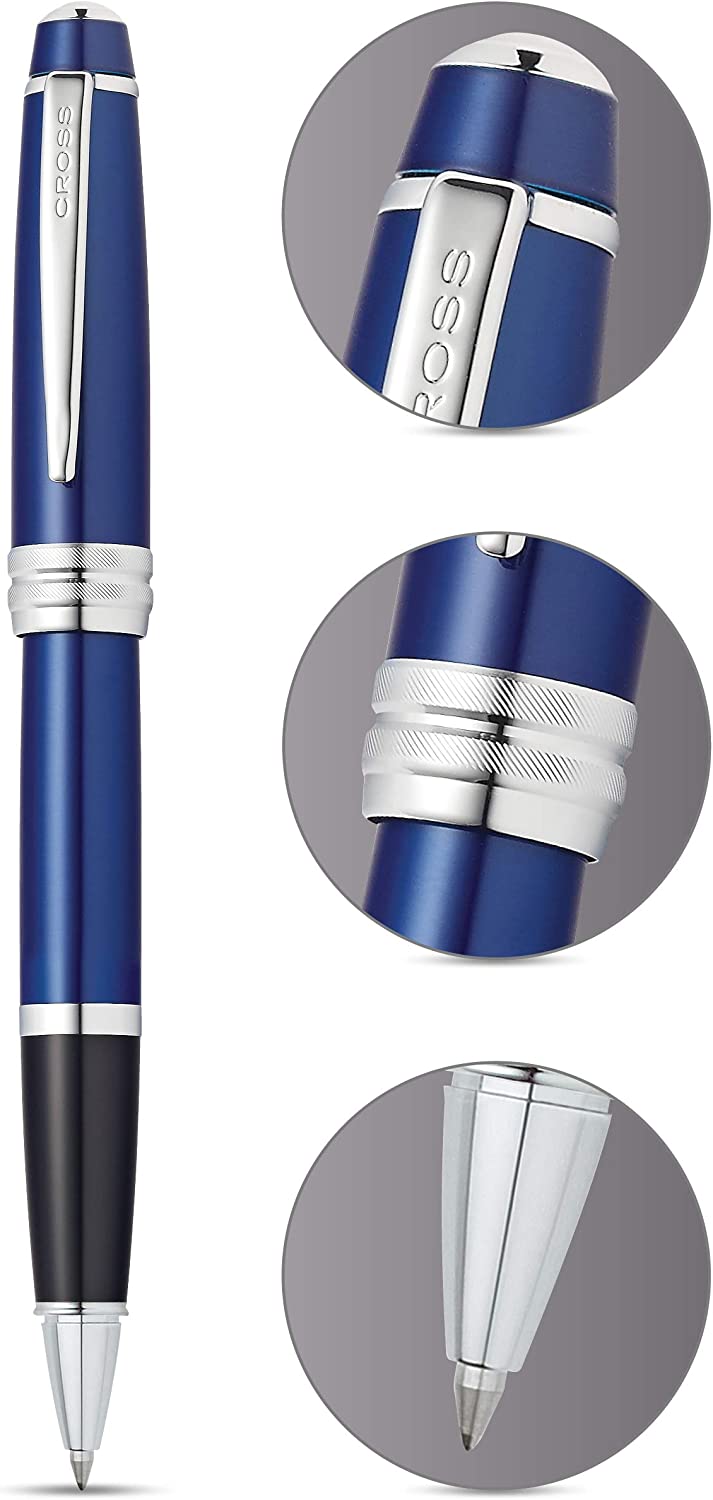 Cross Bailey Rollerball Pen, Blue Lacquer & Chrome