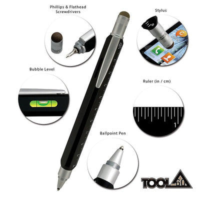 Monteverde Tool 60 Ballpoint Pen & Stylus, Midnight Black