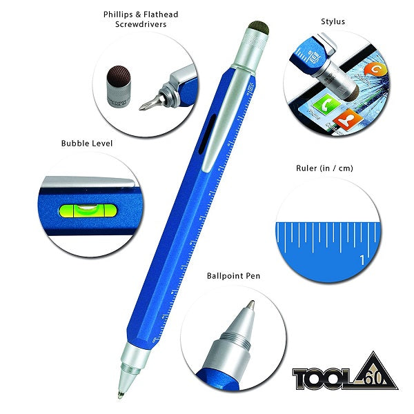 Monteverde Tool 60 Ballpoint Pen & Stylus, Ocean Blue