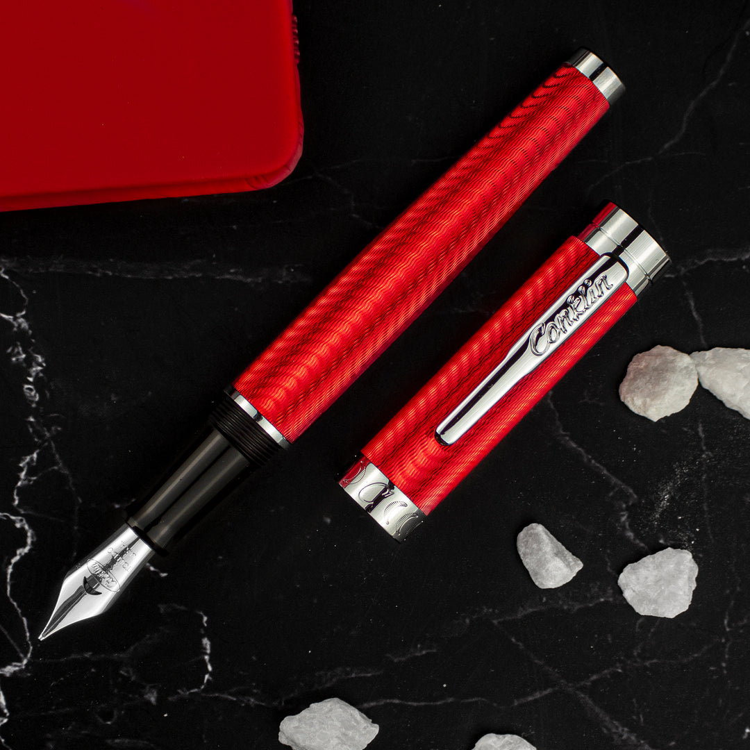 Conklin Herringbone Signature Fountain Pen, Red