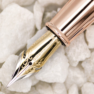 Monteverde Limited Edition Super Mega Abalone Fountain Pen, Rose Gold Trim, Solid 14k Gold Flex Nib