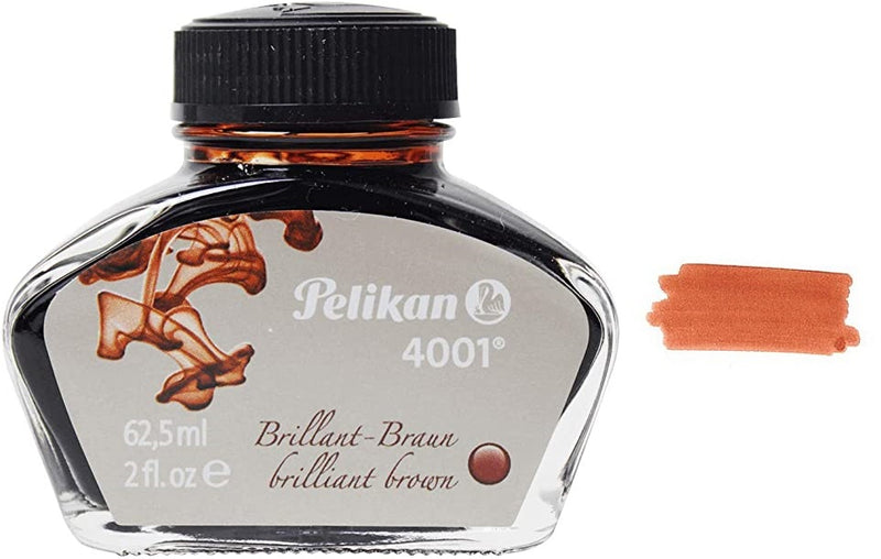 Pelikan 4001 Fountain Pen Ink Bottle, 30ml, Brilliant Brown