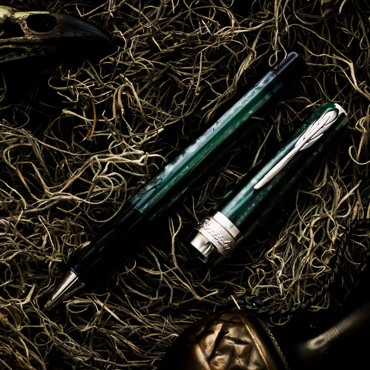 pineider-arco-beetle-green-rollerball-pen-pensavings