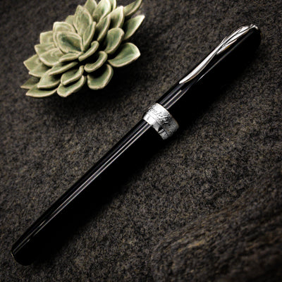Pineider La Grande Bellezza Gemstone Rollerball Pen, Stone Black