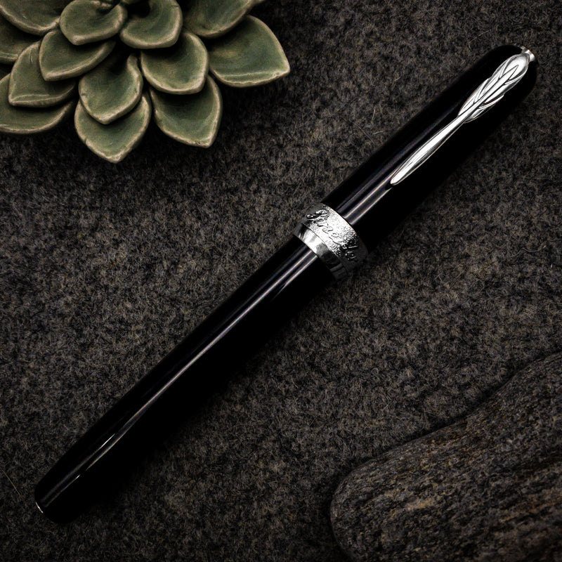 Pineider La Grande Bellezza Gemstone Rollerball Pen, Stone Black