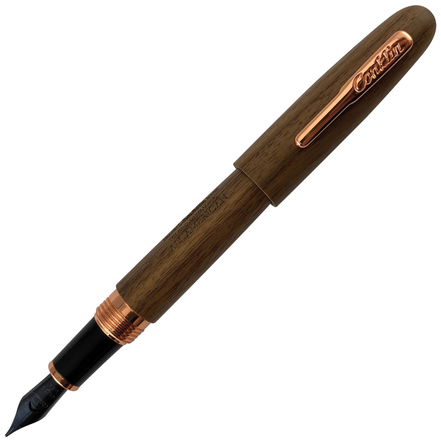 conklin-all-american-walnut-fountain-pen rose-gold-pensavings