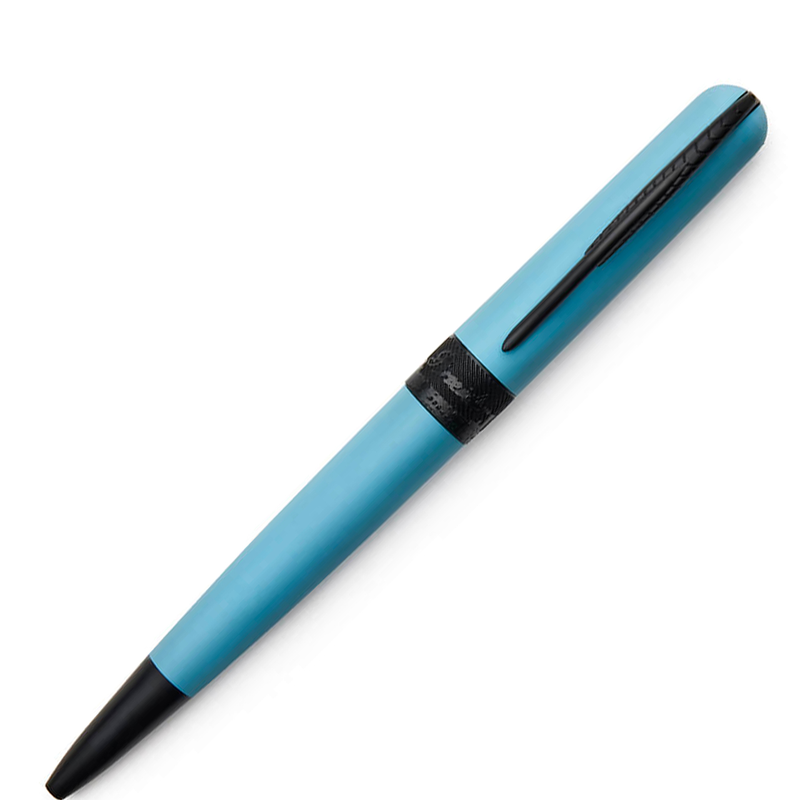 Pineider Avatar Ballpoint Pen, Matte Ice Blue w/ Black Trim