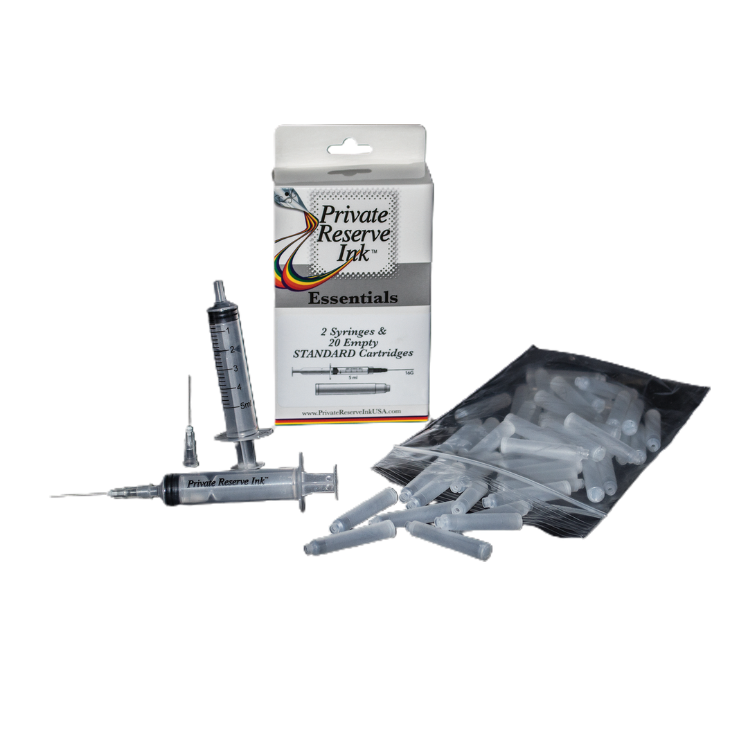 Private Reserve Essentials Empty Refillable Fountain Pen Ink Cartridges Set