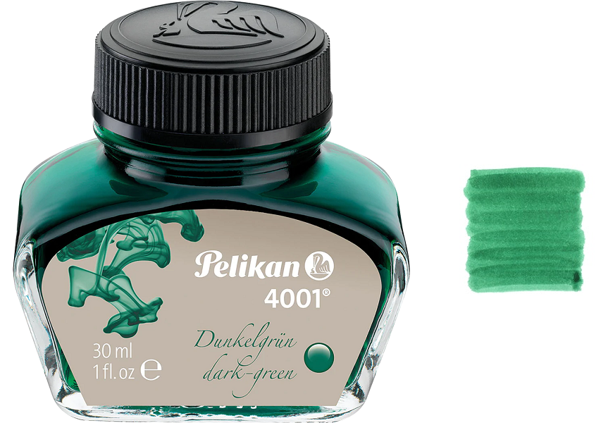 Pelikan 4001 Fountain Pen Ink Bottle, 30ml, Dark Green