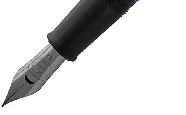 Conklin Carbon Fiber Stealth Word Gauge Fountain Pen, Blue