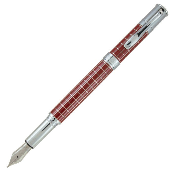 Monteverde Jewelria Executive Fountain Pen - Burgundy Grid - Fine Nib