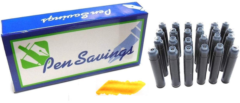 24 Standard International Short Fountain Pen Ink Cartridges, Buttercup Yellow