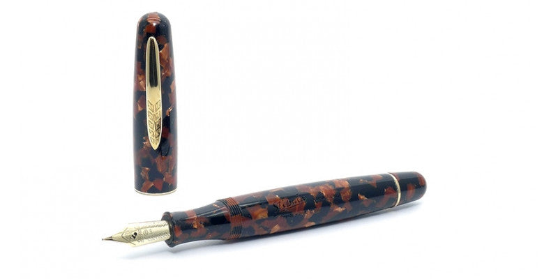 Stipula Etruria Limited Edition Gallicana Fountain Pen, Terra di Sienna Celluloid,14K Medium Nib