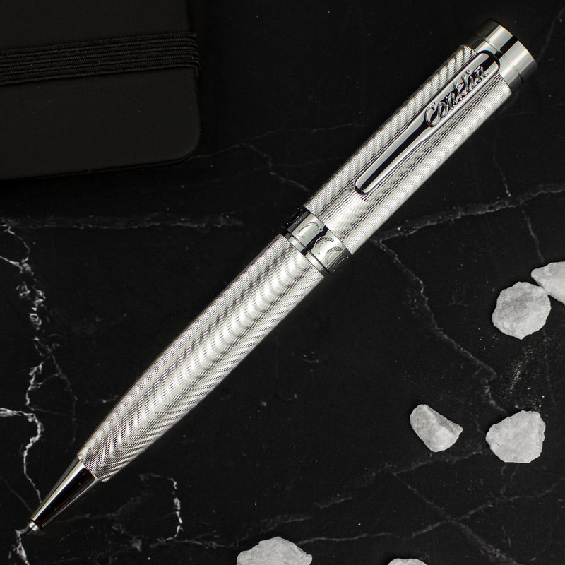 Conklin Herringbone Signature Ballpoint Pen, Silver