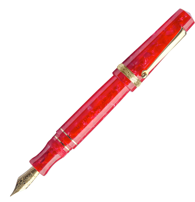 Maiora Aventus Amore Fountain Pen, Red & Gold